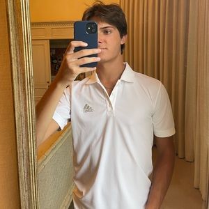 White Adidas Golf Collared Shirt